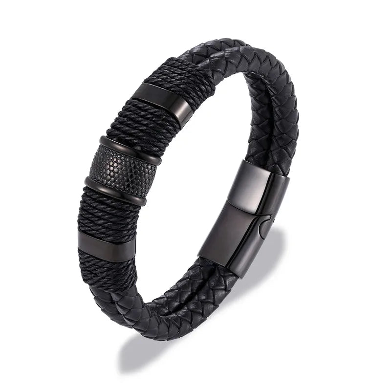 Braided leather bracelet