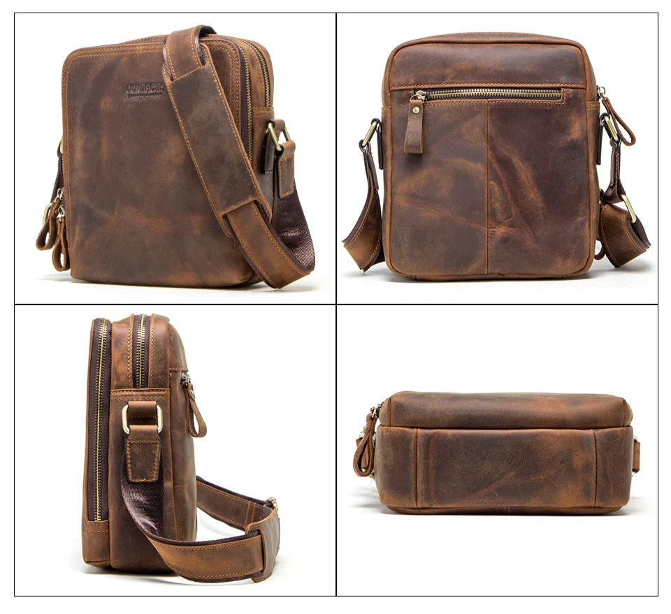 Vindex Leather Crossbody Bag