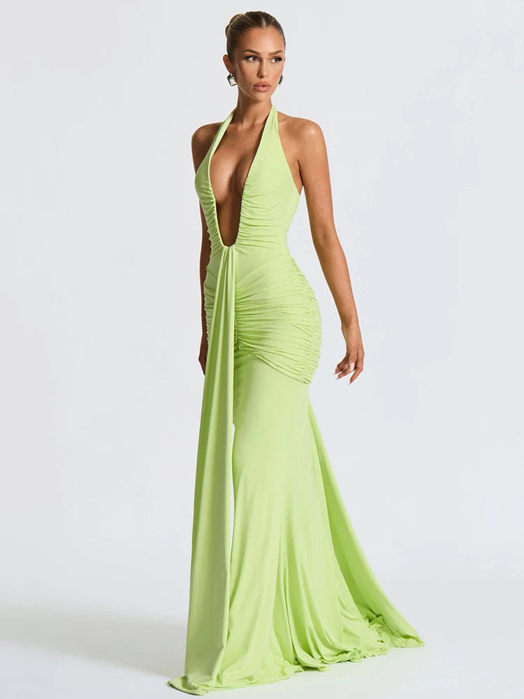 Kalyra Form™ Deep V-Neck Sleeveless Dress