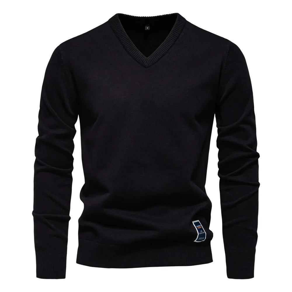 TREVORIN™ Cotton V-Neck Sweater