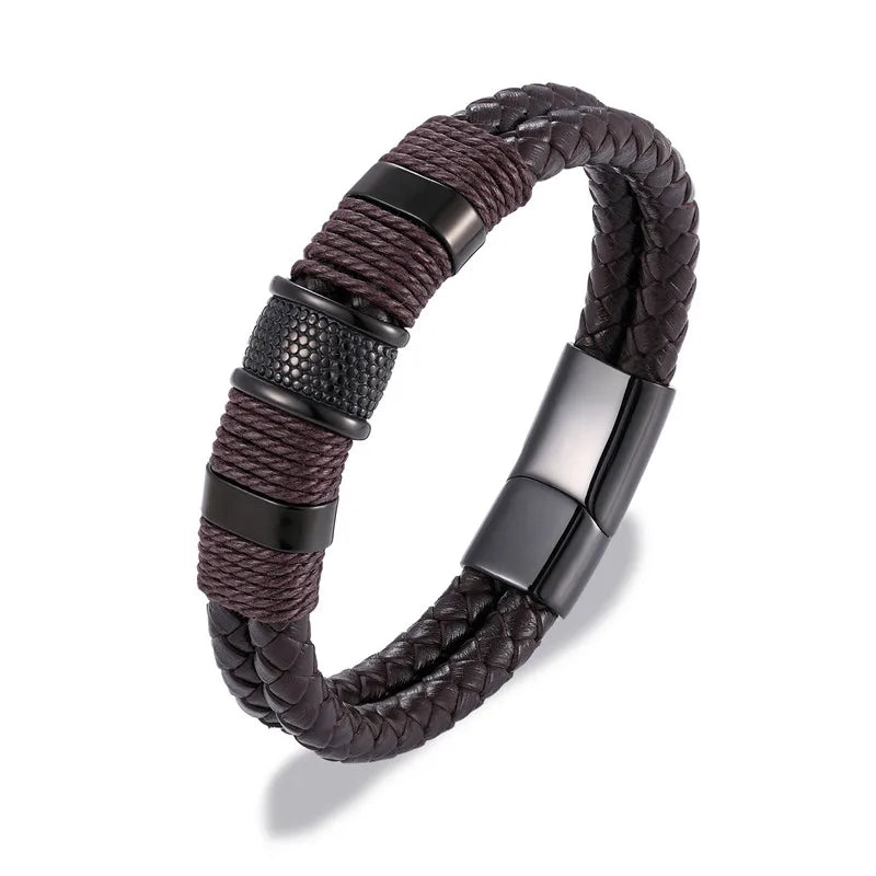 Braided leather bracelet