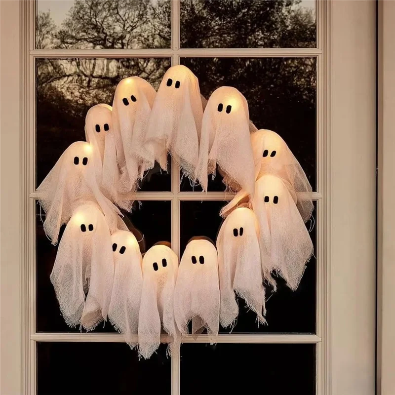 Lit Ghosts Wreath