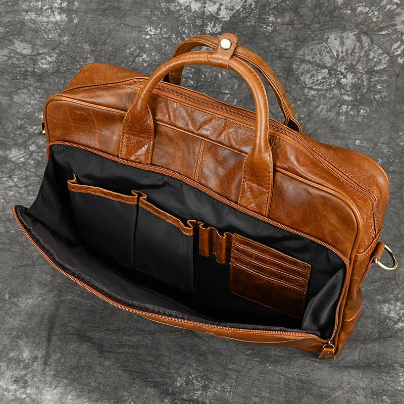 STRAVENOR™ Genuine Patent Leather Briefcase