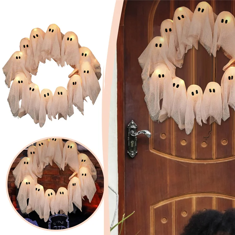 Lit Ghosts Wreath