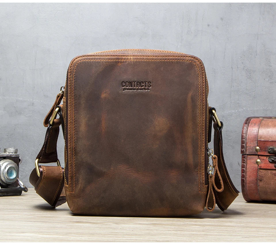 Vindex Leather Crossbody Bag
