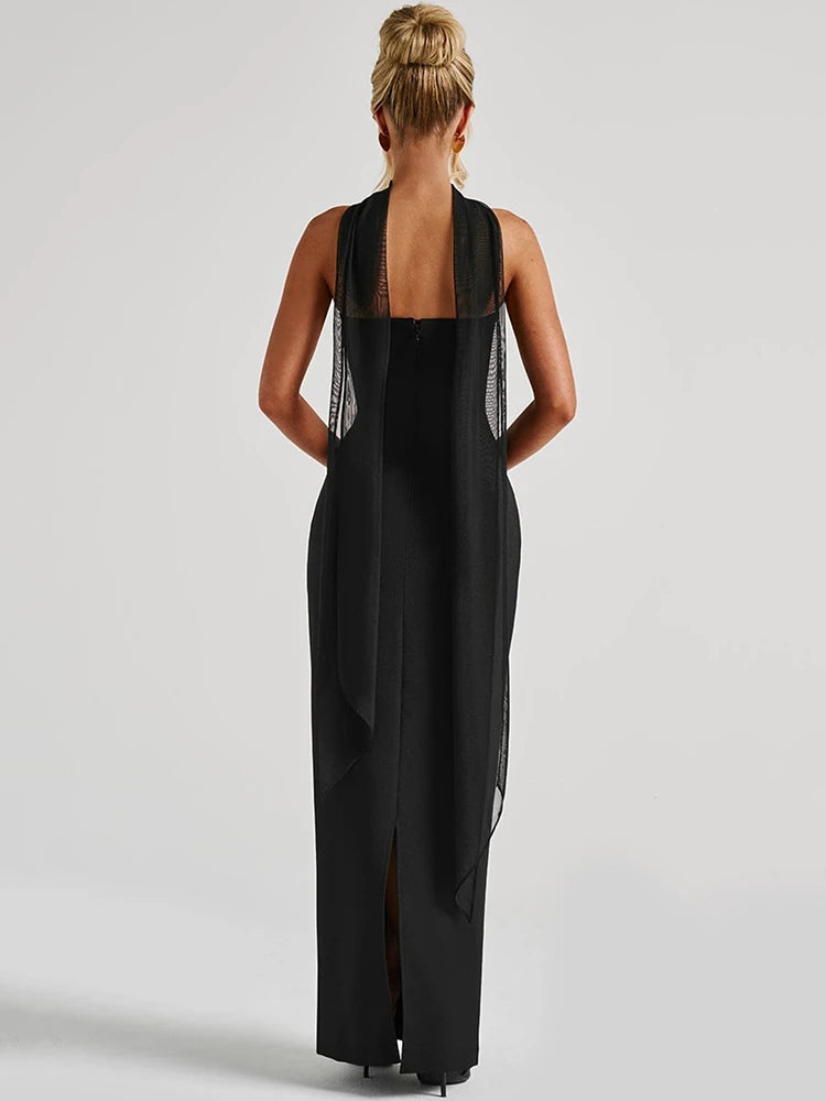 Orlina Night™ Long Strapless Scarf Neck Mozision
