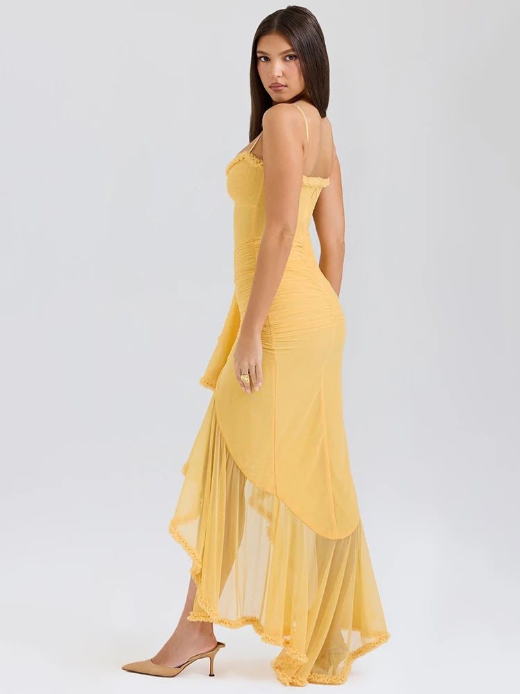 Elindra Night™ Draped Ruffle Maxi Dress