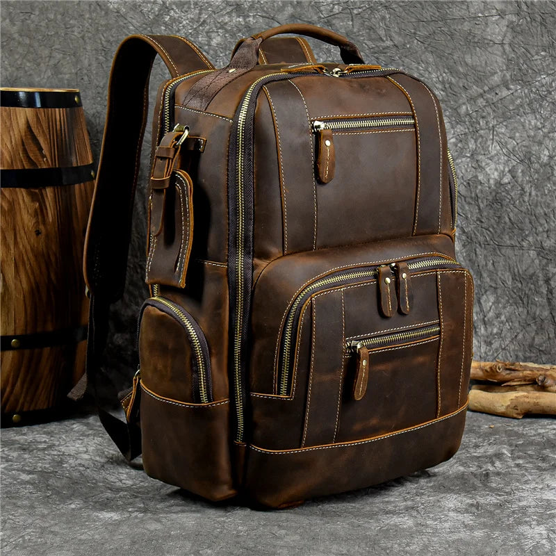 Kaelor™  Retro Leather Multi-Function Backpack