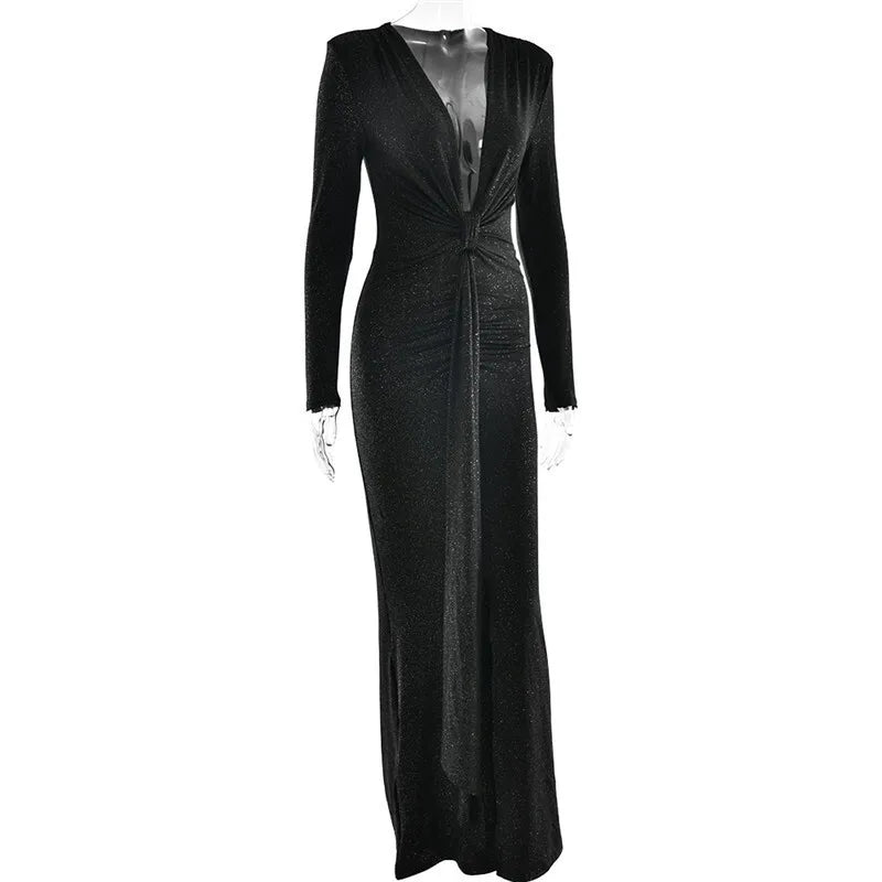 Dionara Bloom™ long fitted dress with cutouts