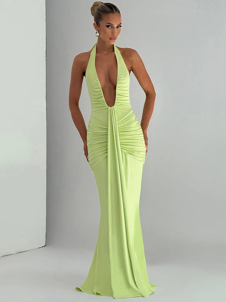 Kalyra Form™ Deep V-Neck Sleeveless Dress