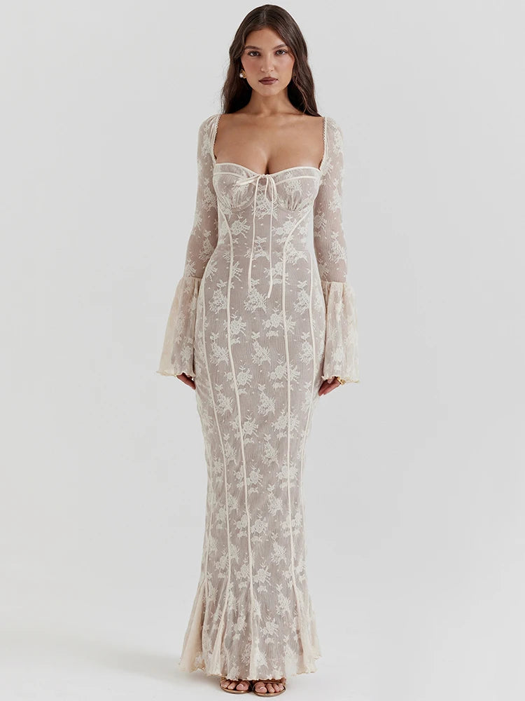 Bodycon Dress with Lace Print