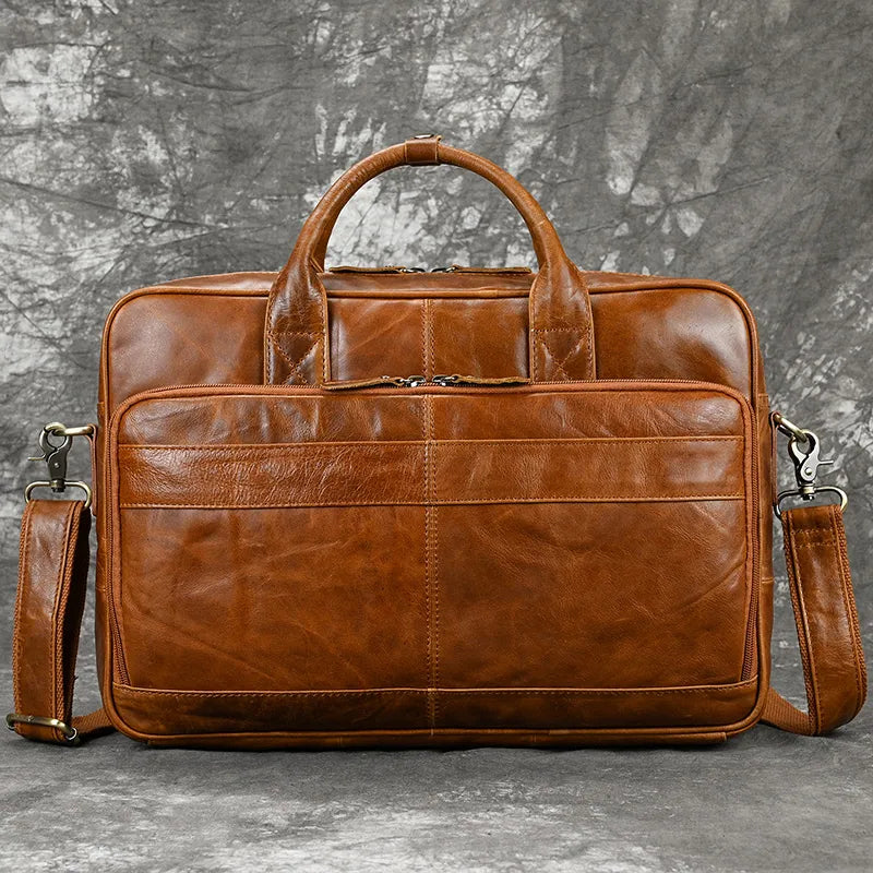STRAVENOR™ Genuine Patent Leather Briefcase