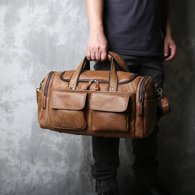 KALVORN™ Genuine Leather Travel Bag