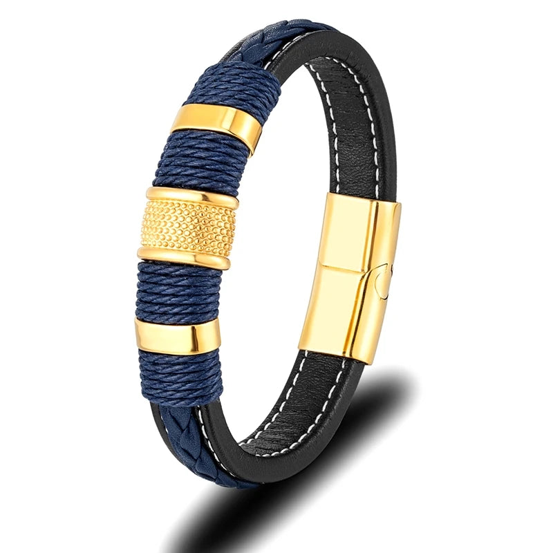 Braided leather bracelet