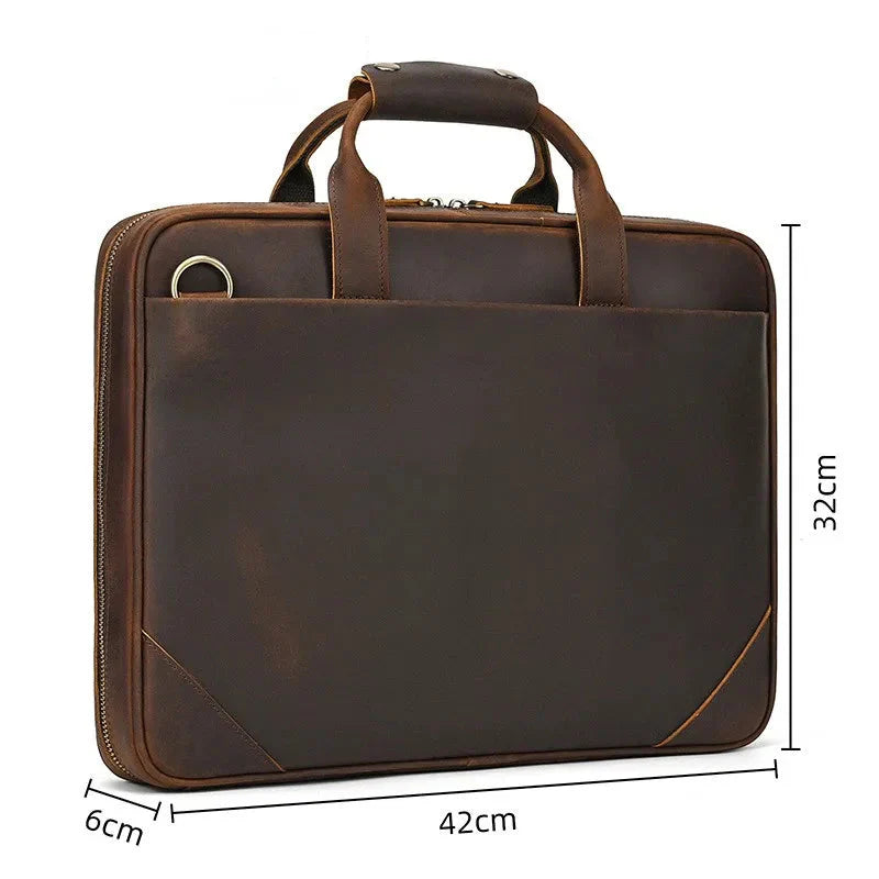 VALCORT™ Men's Genuine Leather Executive Briefcase