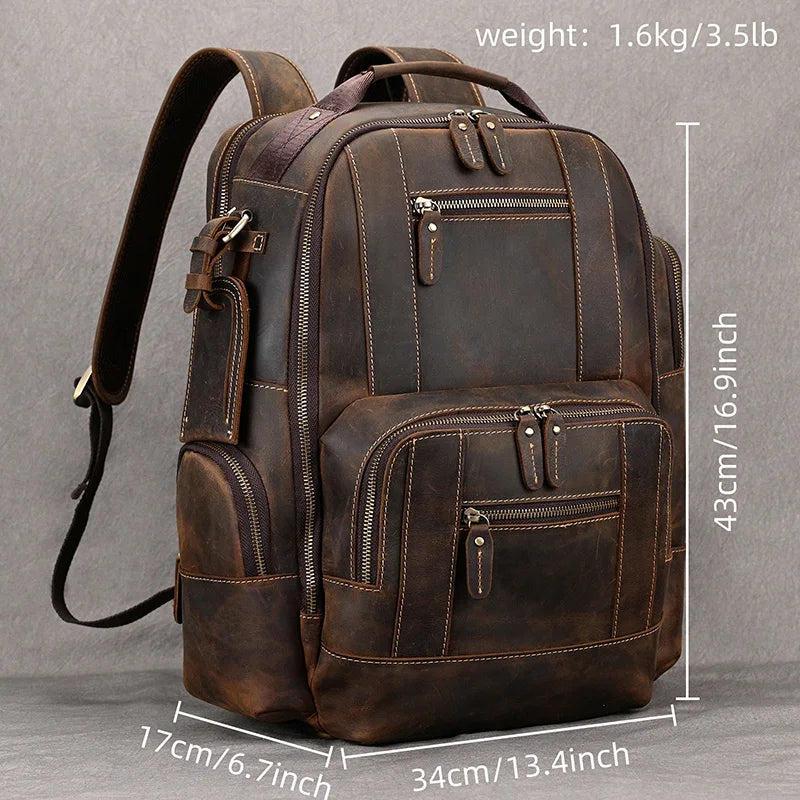 Kaelor™  Retro Leather Multi-Function Backpack