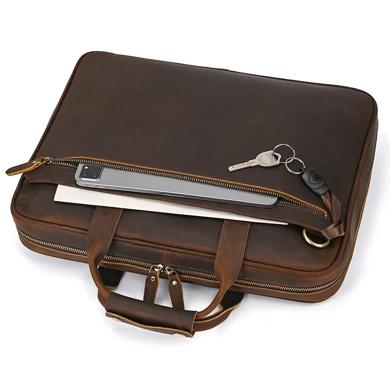 VALCORT™ Men's Genuine Leather Executive Briefcase