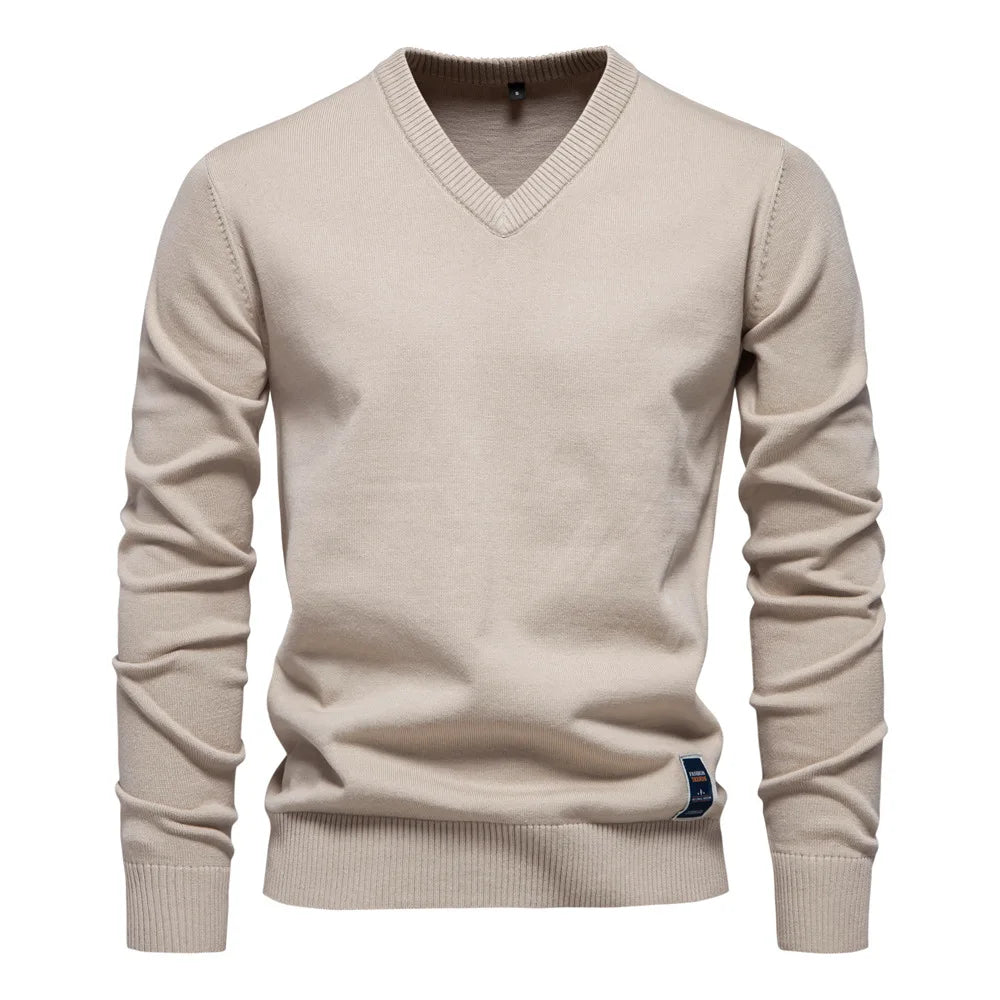 TREVORIN™ Cotton V-Neck Sweater
