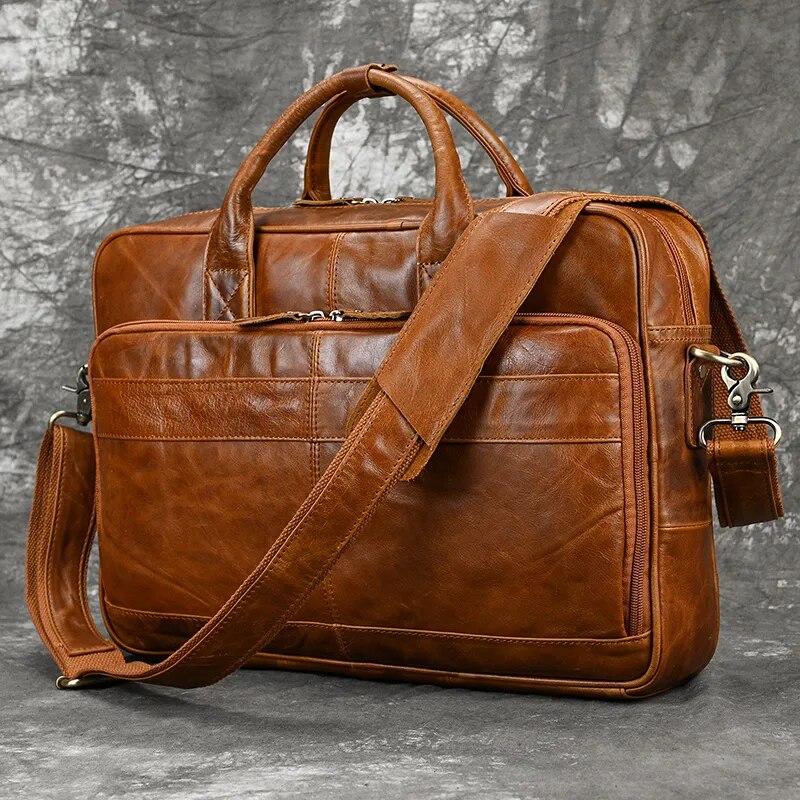 STRAVENOR™ Genuine Patent Leather Briefcase