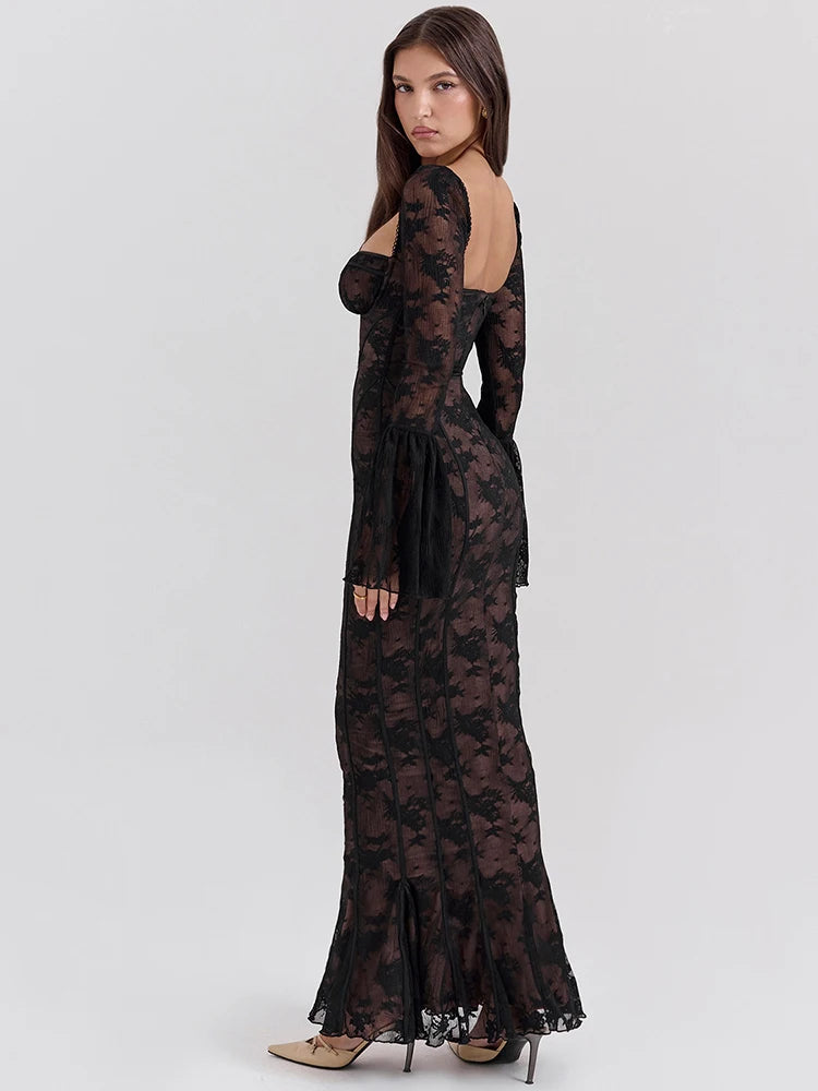 Bodycon Dress with Lace Print
