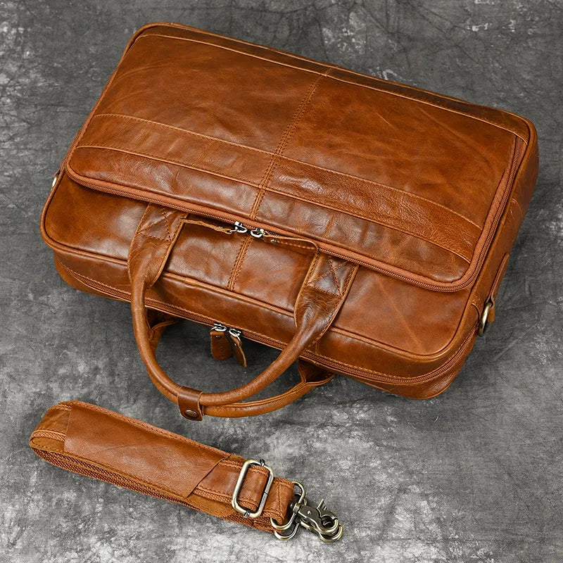 STRAVENOR™ Genuine Patent Leather Briefcase
