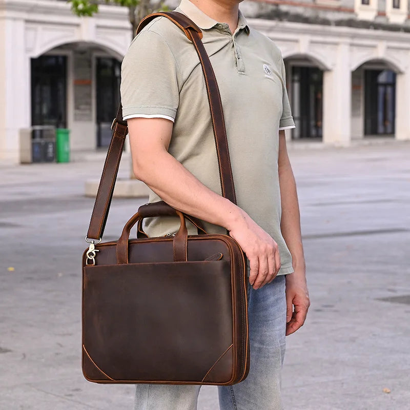 VALCORT™ Men's Genuine Leather Executive Briefcase