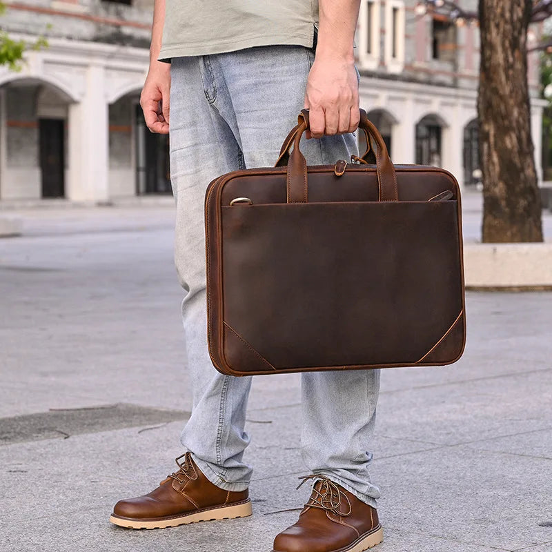 VALCORT™ Men's Genuine Leather Executive Briefcase