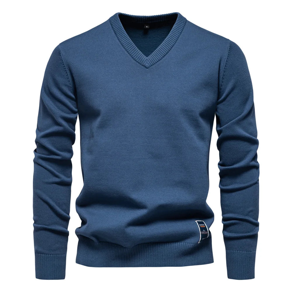 TREVORIN™ Cotton V-Neck Sweater