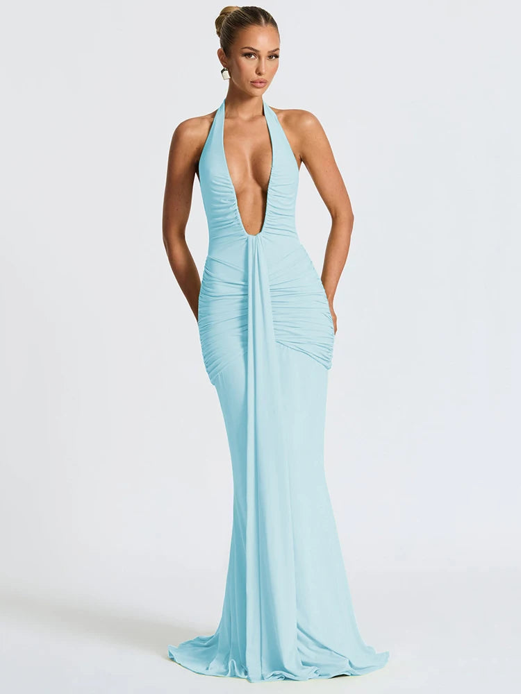 Kalyra Form™ Deep V-Neck Sleeveless Dress