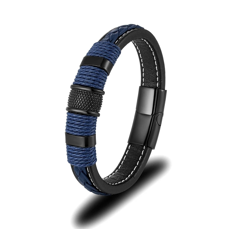 Braided leather bracelet