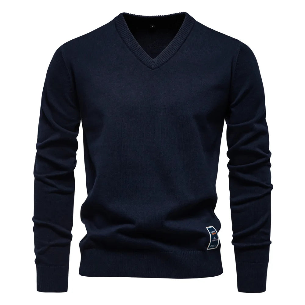 TREVORIN™ Cotton V-Neck Sweater
