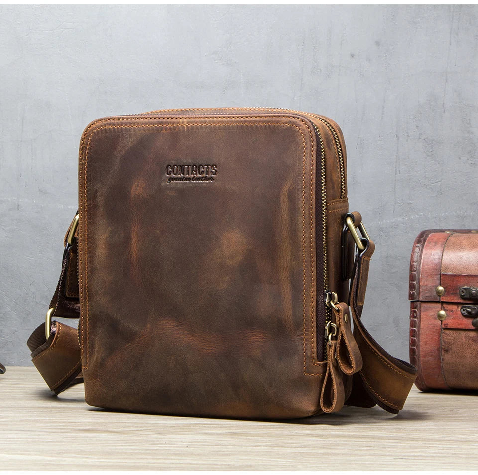 Vindex Leather Crossbody Bag