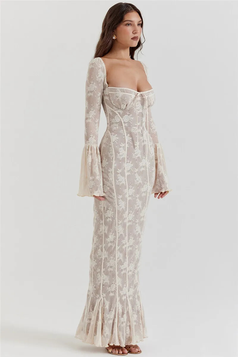 Bodycon Dress with Lace Print