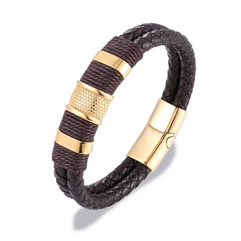 Braided leather bracelet
