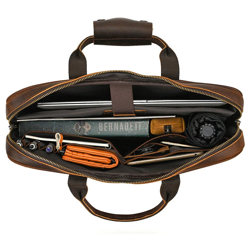 VALCORT™ Men's Genuine Leather Executive Briefcase