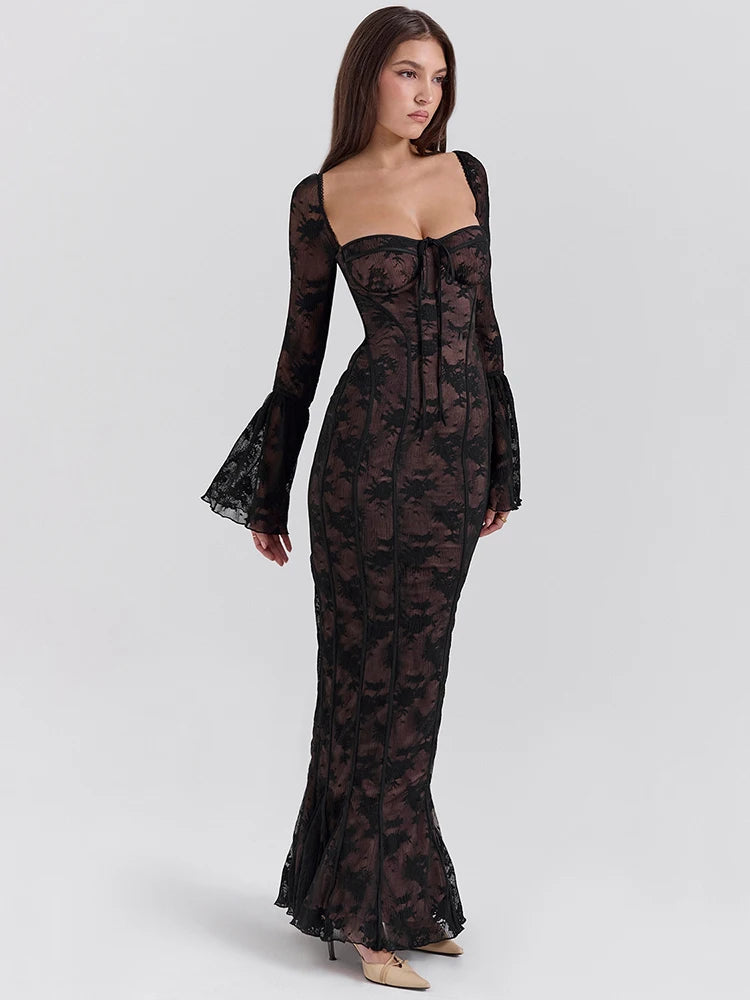 Bodycon Dress with Lace Print