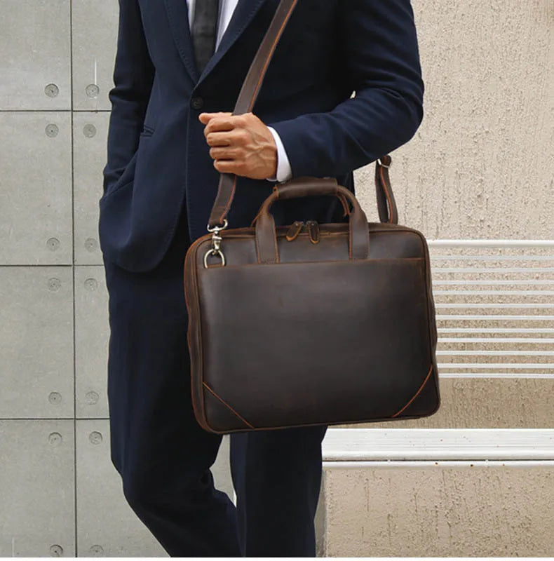 VALCORT™ Men's Genuine Leather Executive Briefcase