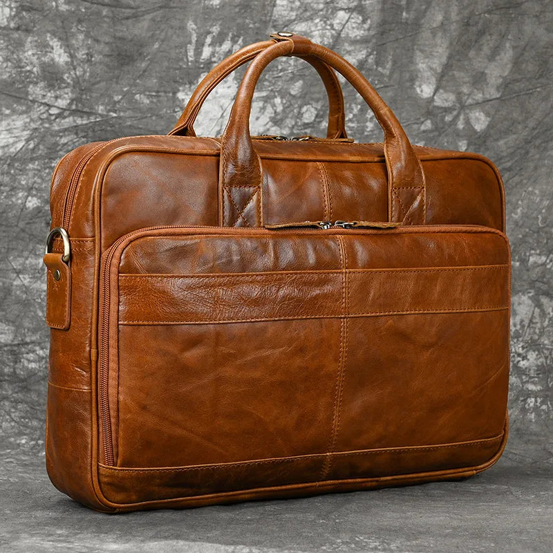 STRAVENOR™ Genuine Patent Leather Briefcase