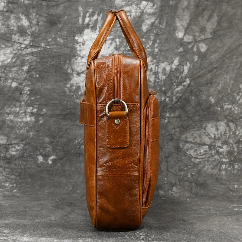 STRAVENOR™ Genuine Patent Leather Briefcase