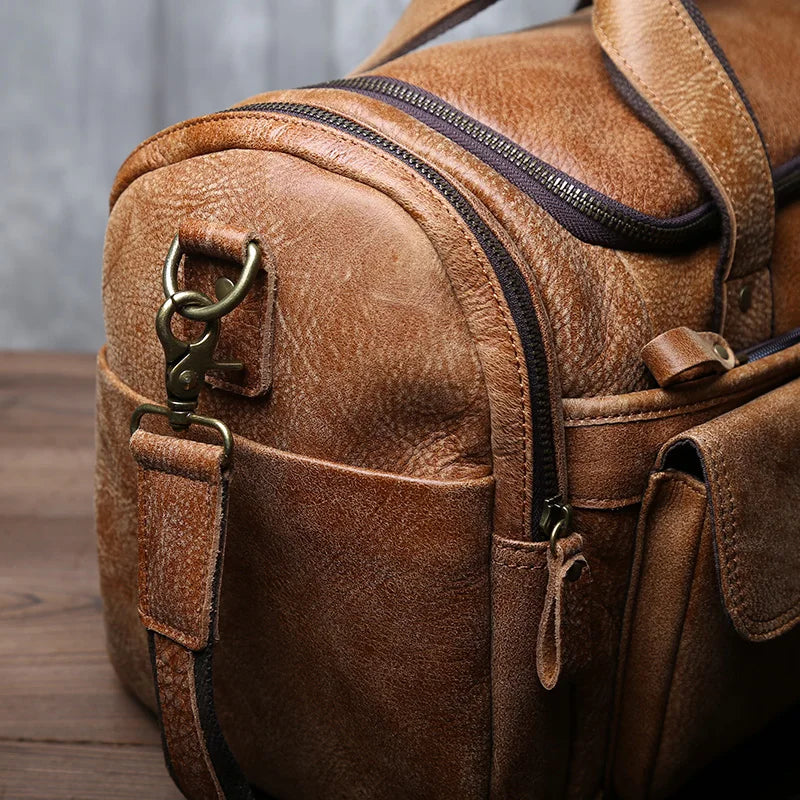 KALVORN™ Genuine Leather Travel Bag