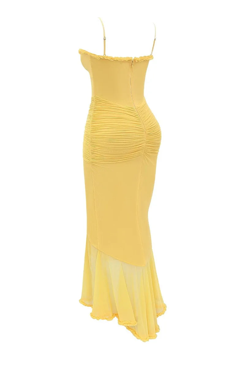 Elindra Night™ Draped Ruffle Maxi Dress