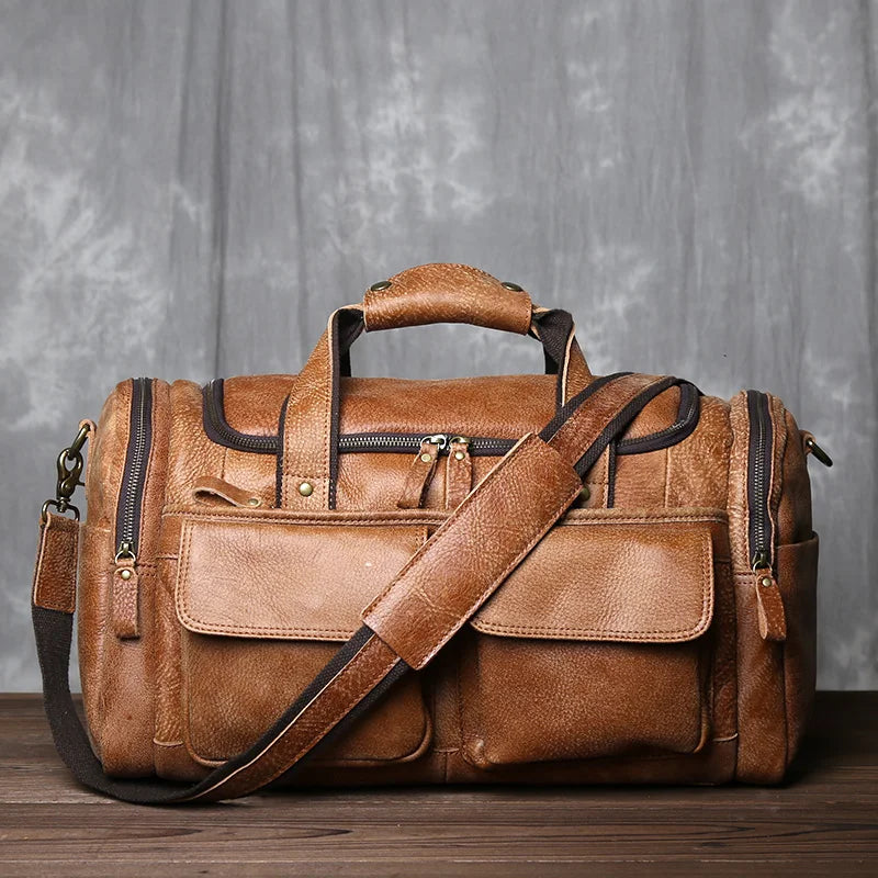 KALVORN™ Genuine Leather Travel Bag
