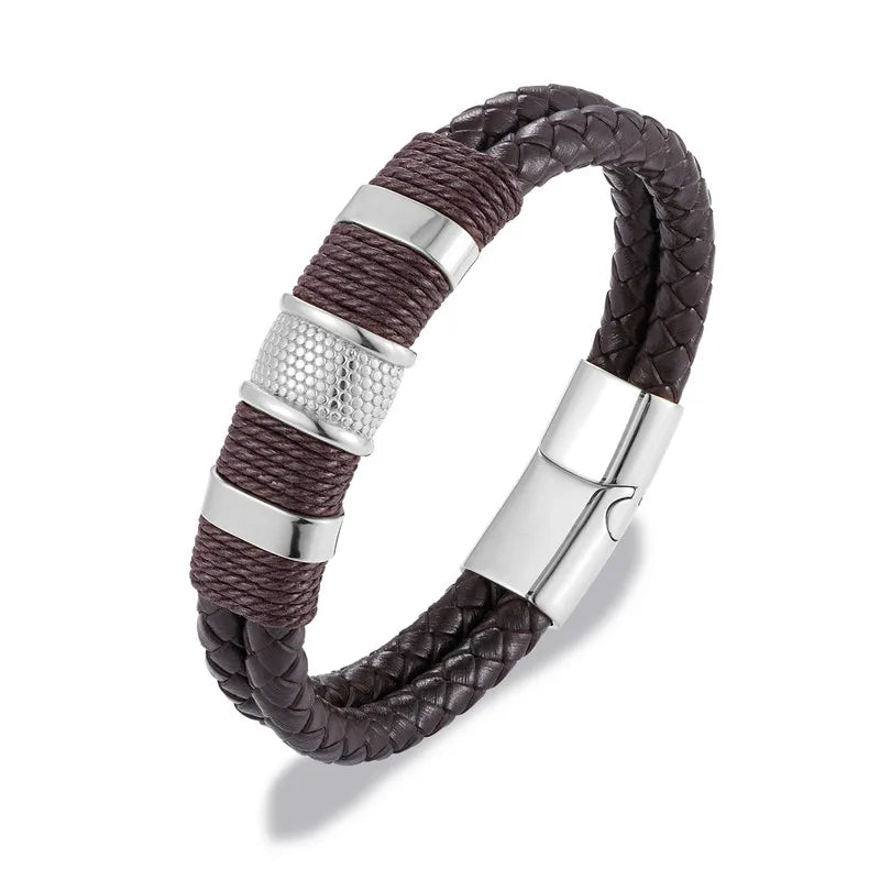Braided leather bracelet