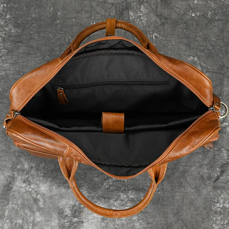 STRAVENOR™ Genuine Patent Leather Briefcase