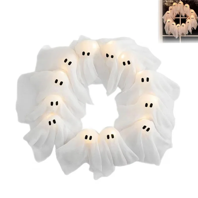 Lit Ghosts Wreath