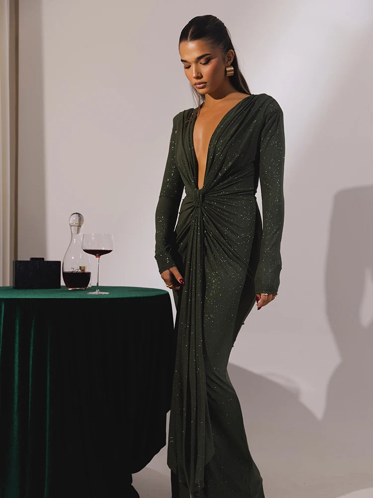 Dionara Bloom™ long fitted dress with cutouts