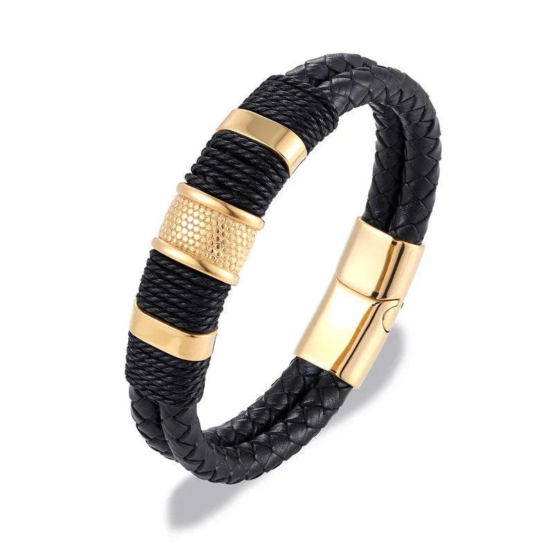Braided leather bracelet