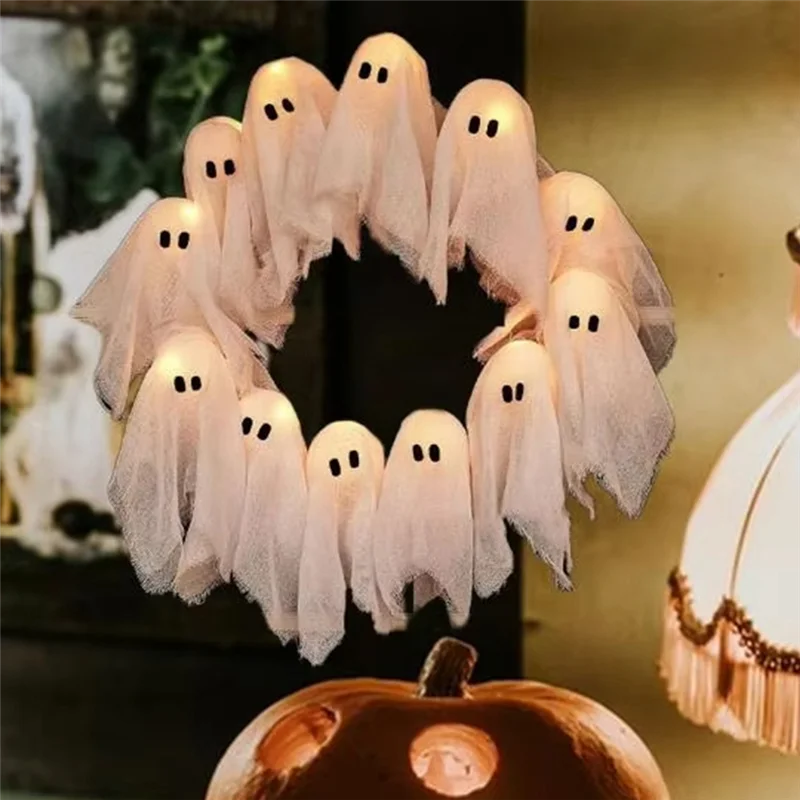 Lit Ghosts Wreath