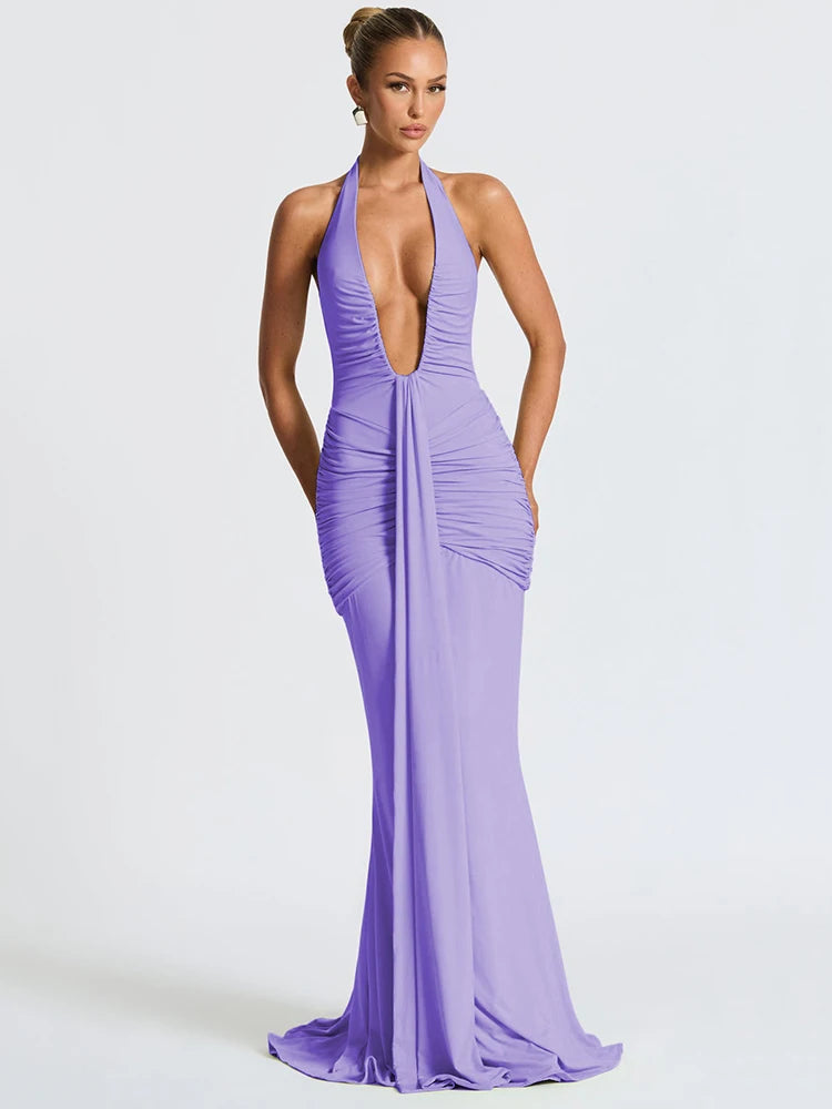 Kalyra Form™ Deep V-Neck Sleeveless Dress