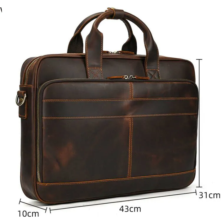 MELVORAN™ Genuine Leather Briefcase